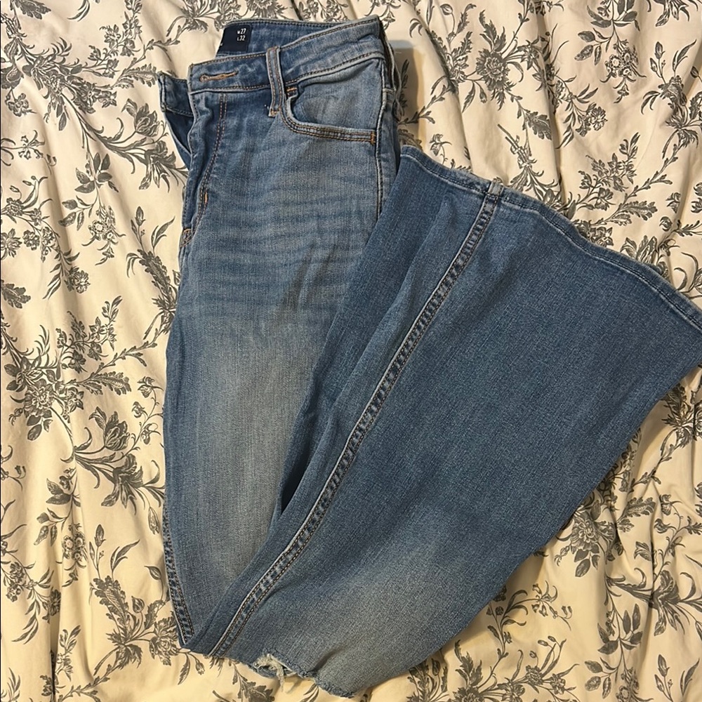 Hollister Blue Flare Wide Leg Jeans